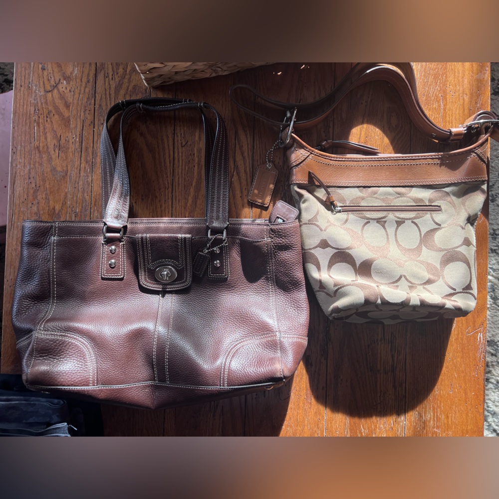Bundle of two of the best and versatile COACH bags brown leather